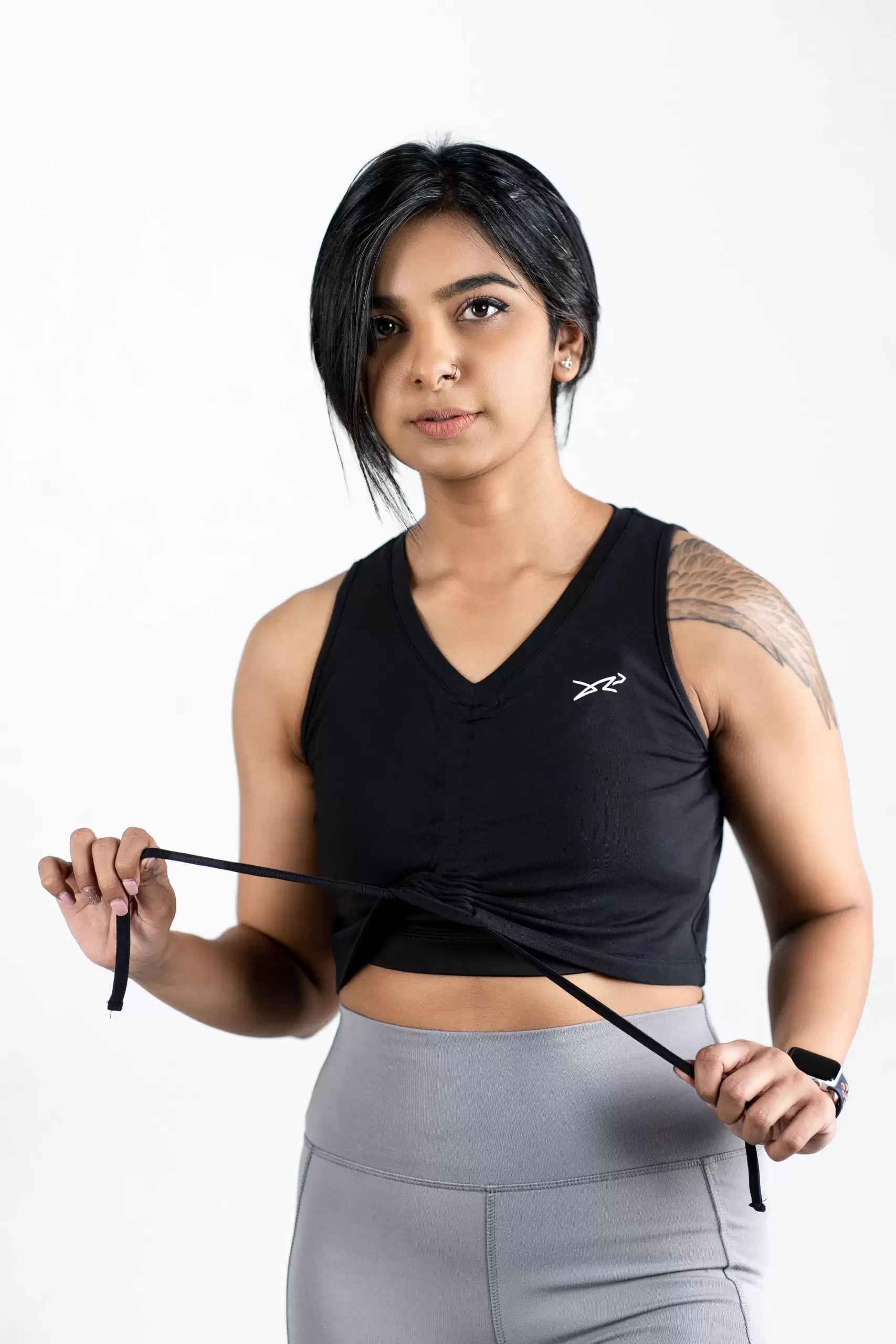Dour Swirl Crop Top Black 01 Swirl Crop Top - Image 1